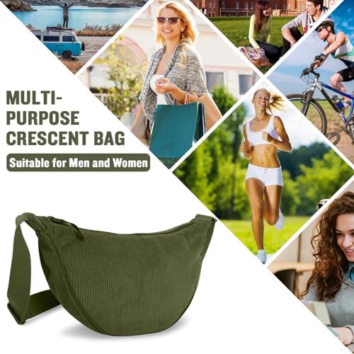 EVGLOW Nylon Crescent Crossbody Bag - Trendy Women's Travel Sling Bag EVGLOW Nylon Crescent Crossbody Bag - Small Men's