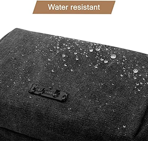 Men's Water-resistant Toiletry Bag - BAGSMART Dopp Kit Canvas Travel Organizer - Black - Large - Image 45