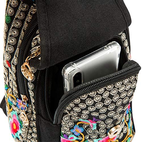 SILKAREA Embroidered Boho Small Sling Bag for Women Travel (Blue) SILKAREA Embroidered Boho Small Sling Bag for Women Ch