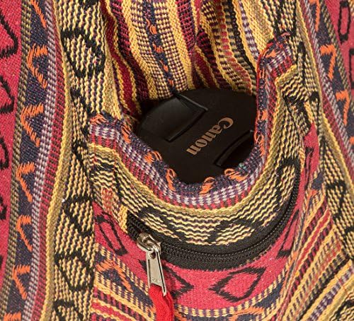 Tribe Azure Fair Trade Red Hobo Messenger Shoulder Bag Large Roomy Versatile Travel and Camping Bag