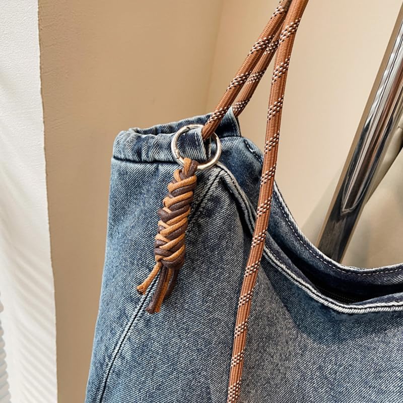 Women Casual Denim Shoulder Handbag with Large Capacity for Every Day Use | LIZHAOCAI Women's Casual Denim Tote Bag wit