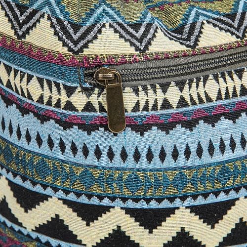 Coton Pose Women's Hippie Crossbody Bag - Top Zip Large Capacity Canvas Sling Bag - Handmade Jacquard Cloth
