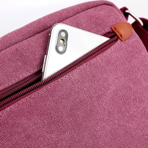 Sunshinejing Lightweight Crossbody Bag for Women | Casual Purses for Daily Travel | Small Canvas Bag with Adjustable Str