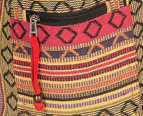 Tribe Azure Fair Trade Red Hobo Messenger Shoulder Bag Large Roomy Versatile Travel and Camping Bag