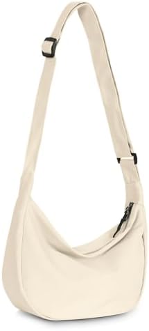 Trendy Crossbody Sling Bag for Women Men: Crescent Bag with Adjustable Strap, 2 Zippers, Lightweight