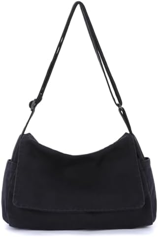 SUKUTU Canvas Messenger Bag for Women and Men Casual Crossbody Shoulder Bag Unisex Travel Work Hobo Bag SUKUTU Canvas