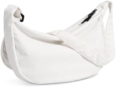 Trendy Crossbody Sling Bag for Women Men: Crescent Bag with Adjustable Strap, 2 Zippers, Lightweight