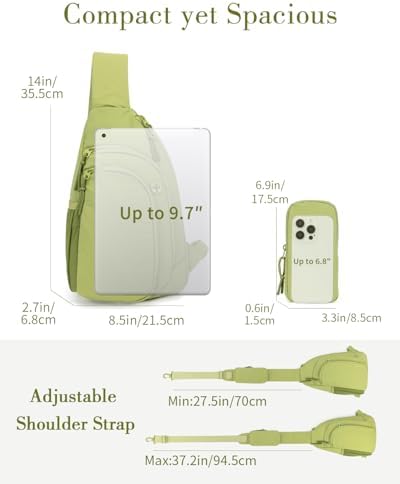 Ecosmile Women Nylon Crossbody Bag Anti-theft RFID Blocking Pocket Adjustable Shoulder Strap