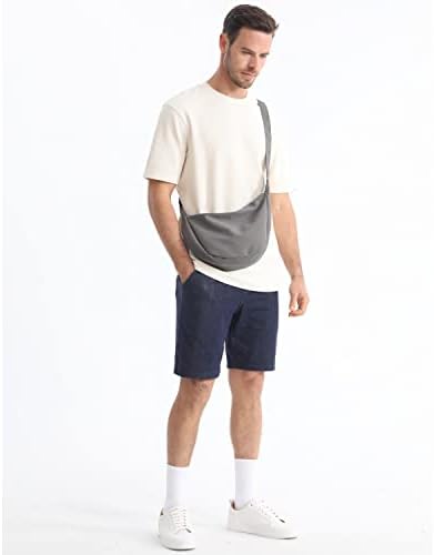 Trendy Crossbody Sling Bag for Women Men: Crescent Bag with Adjustable Strap, 2 Zippers, Lightweight