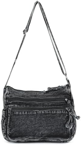 SUKUTU Lightweight Casual Retro Denim Shoulder Bag for Women | SUKUTU Canvas Messenger Bag - Casual Retro Denim Shoulde