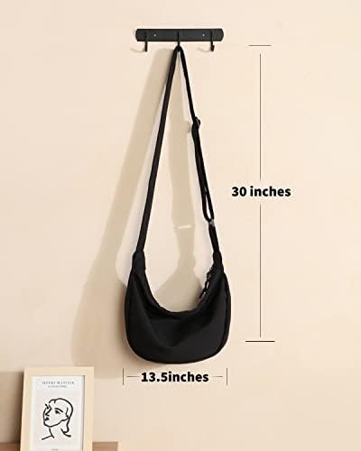 Trendy Crossbody Sling Bag for Women Men: Crescent Bag with Adjustable Strap, 2 Zippers, Lightweight