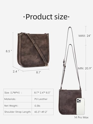 Westbronco Crossbody Bag for Women Vegan Leather Wallet Purses Satchel Shoulder Bags Small Size Westbronco Crossbody Bag