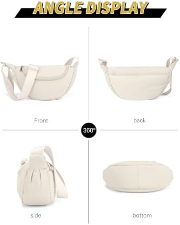 GASSDA Crossbody Bags for Women Crescent Bag Nylon Sling Bag Purse with Adjustable Strap Global Recycled Standard Daily