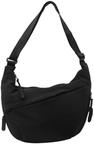 MadGrandeur Nylon Crossbody Bags for Women, Lightweight and Stylish Over Shoulder Purse | Trendy Medium Crescent Bag by