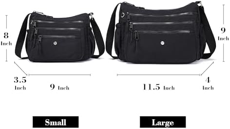 AOCINA Women's Lightweight Multi-Pocket Crossbody Bags for Everyday Use | AOCINA Nylon Messenger Shoulder Handbags for