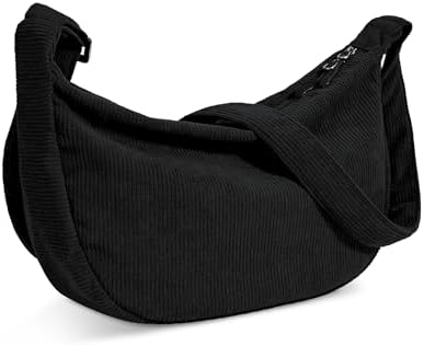 Trendy Crossbody Sling Bag for Women Men: Crescent Bag with Adjustable Strap, 2 Zippers, Lightweight