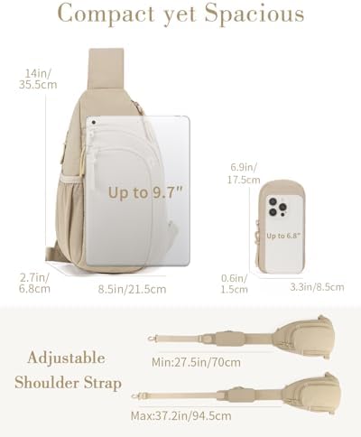 Ecosmile Women Nylon Crossbody Bag Anti-theft RFID Blocking Pocket Adjustable Shoulder Strap