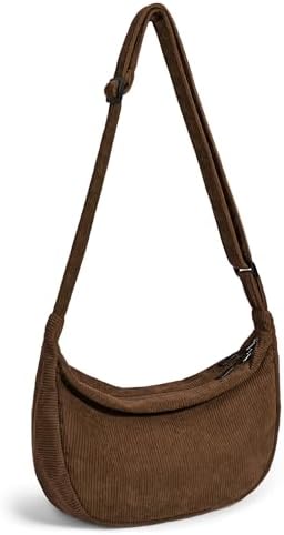 Trendy Crossbody Sling Bag for Women Men: Crescent Bag with Adjustable Strap, 2 Zippers, Lightweight