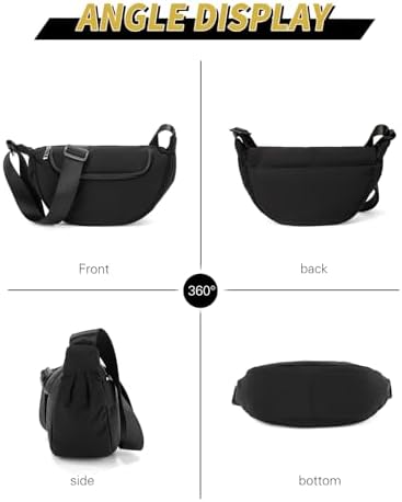 GASSDA Crossbody Bags for Women Crescent Bag Nylon Sling Bag Purse with Adjustable Strap Global Recycled Standard Daily