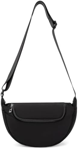 GASSDA Crossbody Bags for Women Crescent Bag Nylon Sling Bag Purse with Adjustable Strap Global Recycled Standard Daily