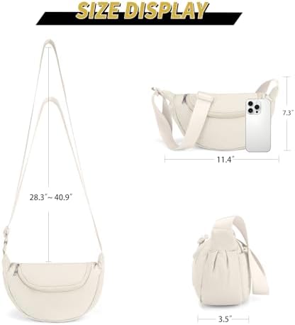 GASSDA Crossbody Bags for Women Crescent Bag Nylon Sling Bag Purse with Adjustable Strap Global Recycled Standard Daily