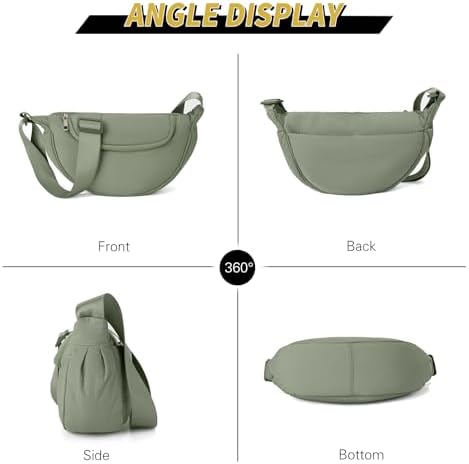 GASSDA Crossbody Bags for Women Crescent Bag Nylon Sling Bag Purse with Adjustable Strap Global Recycled Standard Daily