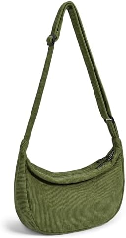 Trendy Crossbody Sling Bag for Women Men: Crescent Bag with Adjustable Strap, 2 Zippers, Lightweight