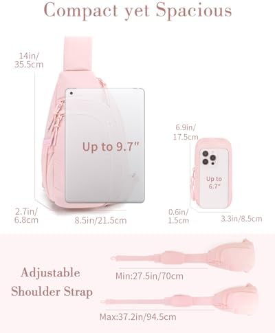 Ecosmile Women Nylon Crossbody Bag Anti-theft RFID Blocking Pocket Adjustable Shoulder Strap