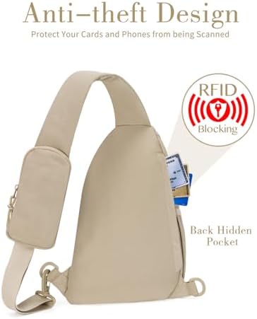 Ecosmile Women Nylon Crossbody Bag Anti-theft RFID Blocking Pocket Adjustable Shoulder Strap