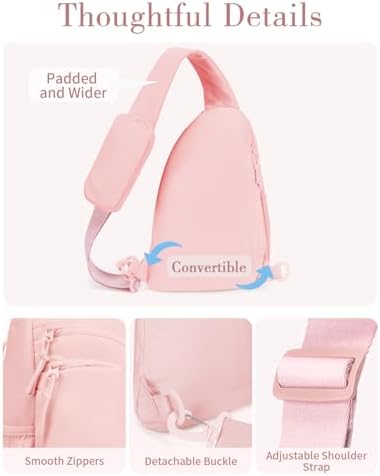 Ecosmile Women Nylon Crossbody Bag Anti-theft RFID Blocking Pocket Adjustable Shoulder Strap