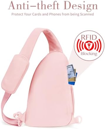 Ecosmile Women Nylon Crossbody Bag Anti-theft RFID Blocking Pocket Adjustable Shoulder Strap