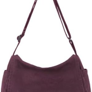 SUKUTU Canvas Messenger Bag for Women and Men Casual Crossbody Shoulder Bag Unisex Travel Work Hobo Bag SUKUTU Canvas