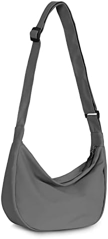 Trendy Crossbody Sling Bag for Women Men: Crescent Bag with Adjustable Strap, 2 Zippers, Lightweight