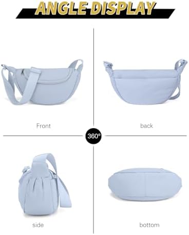 GASSDA Crossbody Bags for Women Crescent Bag Nylon Sling Bag Purse with Adjustable Strap Global Recycled Standard Daily