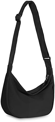 Trendy Crossbody Sling Bag for Women Men: Crescent Bag with Adjustable Strap, 2 Zippers, Lightweight