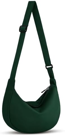 Trendy Crossbody Sling Bag for Women Men: Crescent Bag with Adjustable Strap, 2 Zippers, Lightweight