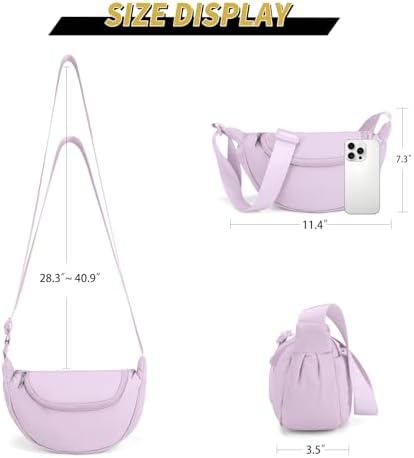 GASSDA Crossbody Bags for Women Crescent Bag Nylon Sling Bag Purse with Adjustable Strap Global Recycled Standard Daily