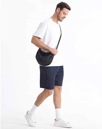 Trendy Crossbody Sling Bag for Women Men: Crescent Bag with Adjustable Strap, 2 Zippers, Lightweight