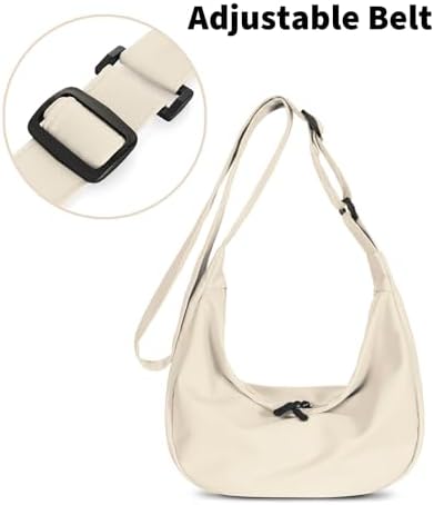 Trendy Crossbody Sling Bag for Women Men: Crescent Bag with Adjustable Strap, 2 Zippers, Lightweight