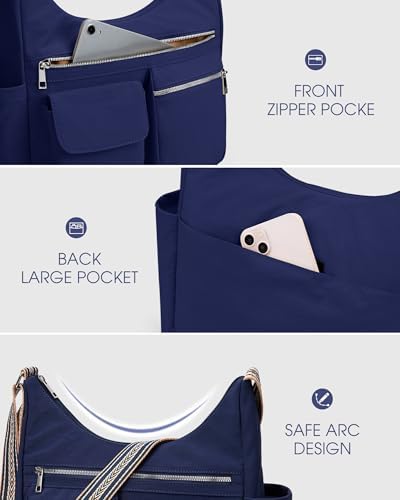 KALIDI Fancy Forest Nylon Crossbody Bags for Women Casual Work Travel Trendy Cross Body Purse with Multiple Pockets