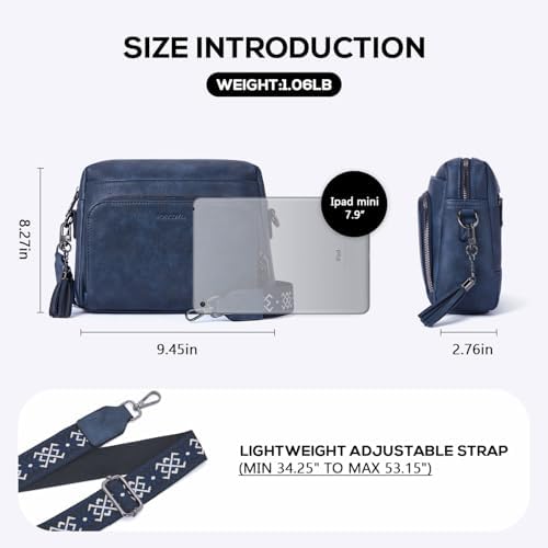 POIUGOYA Trendy Vegan Leather Crossbody Purse for Women, Travel Compatible with Built-in Wallet Medium Size