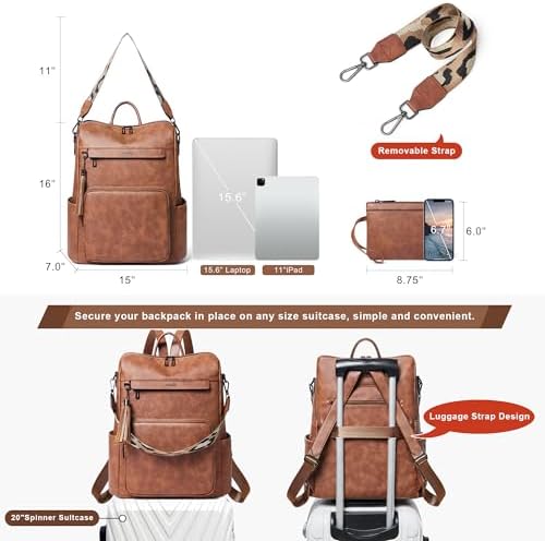 Shrrie Vegan Leather Women's 15.6 Inch Laptop Backpack for Work and Travel | Shrrie Vegan Leather Women's Laptop Backpa