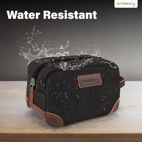 Men's Emissary Water-Resistant Toiletry Bag | Men’s Emissary Canvas Travel Dopp Kit | Men's Emissary Travel Bathroom Ba