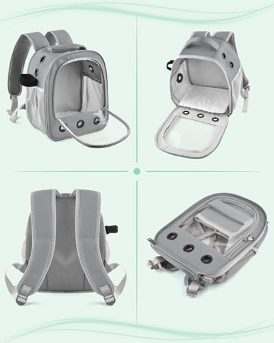 Portable Guinea Pig Carrier Backpack for Pet Bunny Chinchilla Outgoing with Water Bottle Holder & Detachable Pad (Pink)