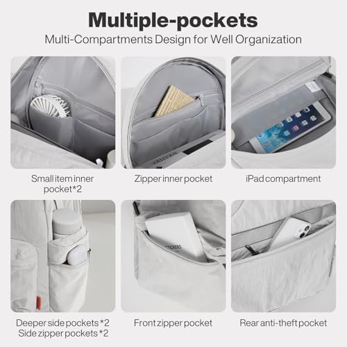 Mixi Outdoor Lightweight Backpack for Women Men Casual Carry On Laptop Travel Bookbag, Water Resistant Durable Hiking Ba