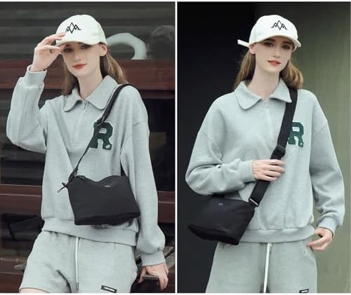 Eslcorri Women Small Shoulder Bag Nylon Simple Zipper Purse Lightweight Casual Mini Bag Eslcorri Women Casual Small Cros