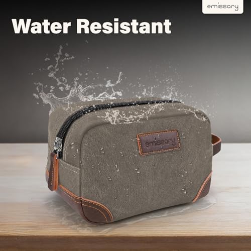 Men's Emissary Water-Resistant Toiletry Bag | Men’s Emissary Canvas Travel Dopp Kit | Men's Emissary Travel Bathroom Ba