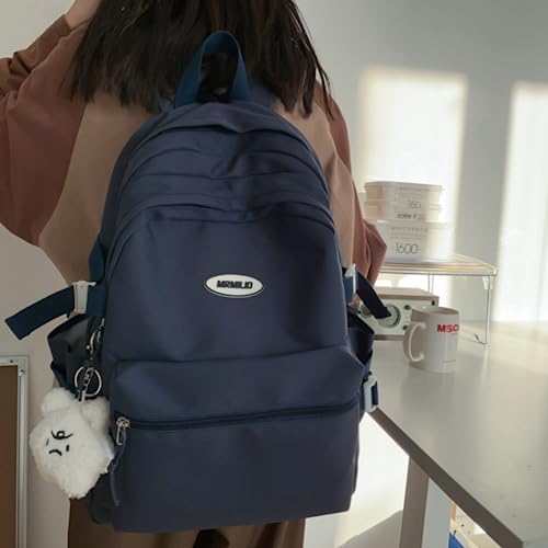 Kawaii Waterproof Backpack for Women Dark Blue