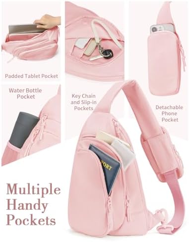 Ecosmile Women Nylon Crossbody Bag Anti-theft RFID Blocking Pocket Adjustable Shoulder Strap