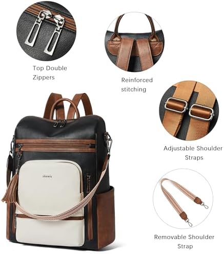 Shrrie Vegan Leather Women's 15.6 Inch Laptop Backpack for Work and Travel | Shrrie Vegan Leather Women's Laptop Backpa